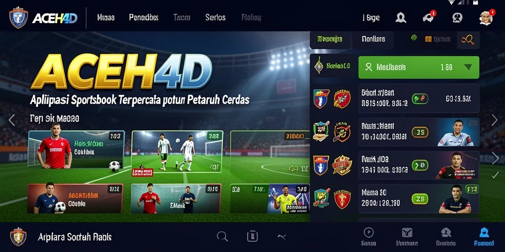Screenshot utama ACEH4D menampilkan berbagai opsi taruhan olahraga.