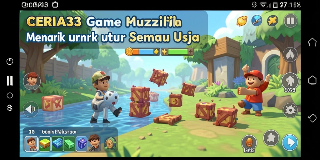 Tampilan gameplay CERIA33 yang seru dan menantang teka-teki.