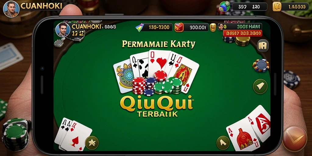 Tampilan gameplay seru dari CUANHOKI saat pemain bertanding di QiuQiu.