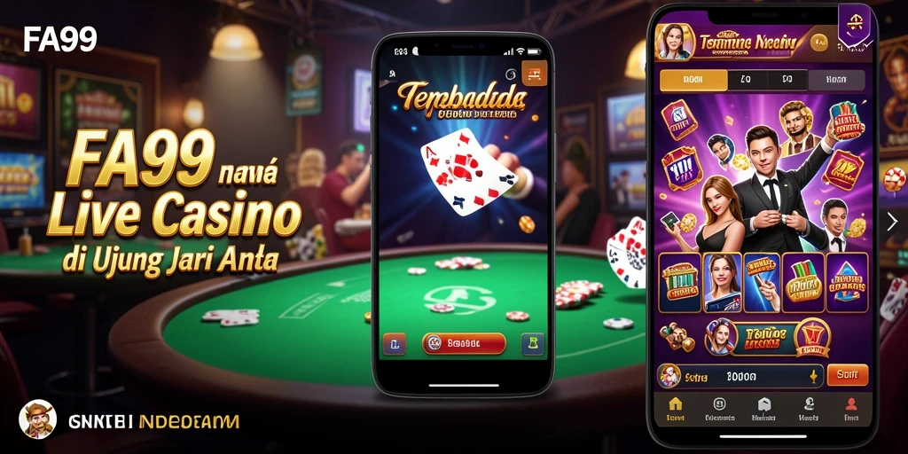 Screenshot FA99 menampilkan dealer langsung dalam permainan Live Casino yang menarik.