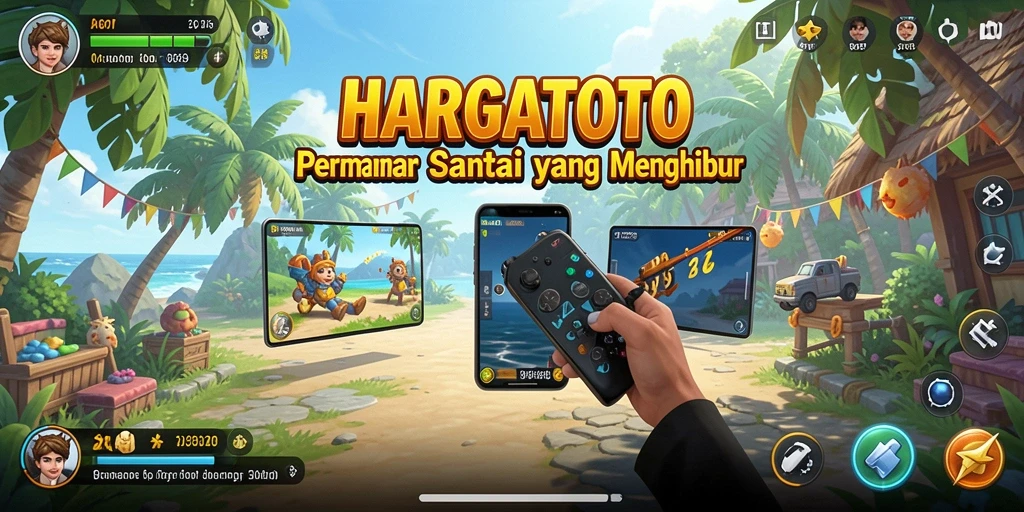 Tampilan gameplay seru HARGATOTO dengan karakter yang menarik.