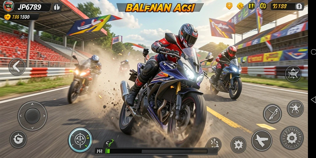 Gameplay seru di balapan motor JP6789.