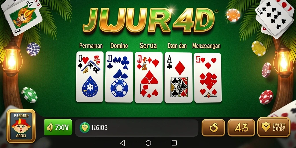 Tampilan gameplay seru dari JUJUR4D dengan fitur Domino.