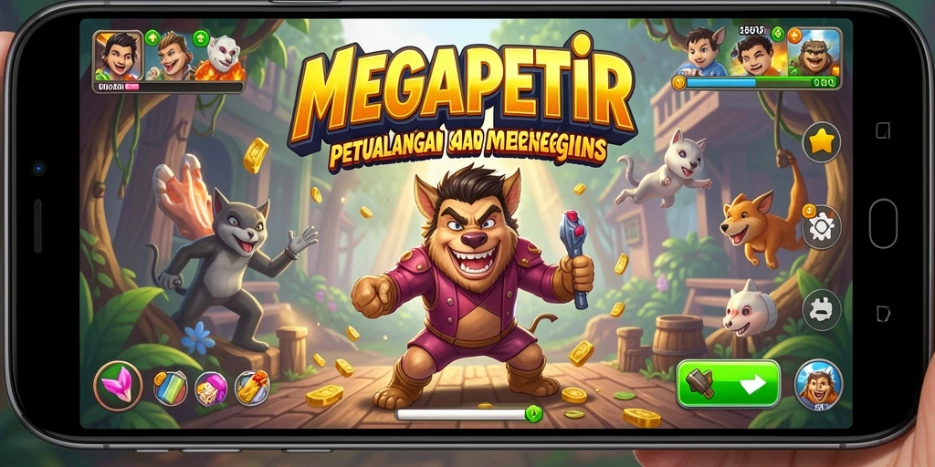Tampilan gameplay MEGAPETIR yang seru dan menegangkan dalam setiap level.