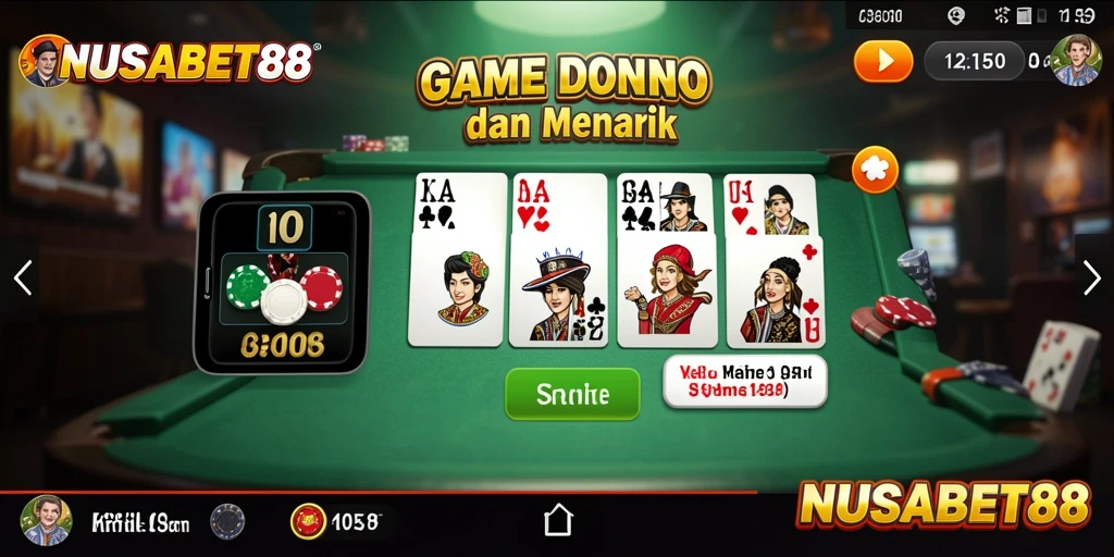 Screenshot gameplay NUSABET88 yang menunjukkan serunya bermain Domino.