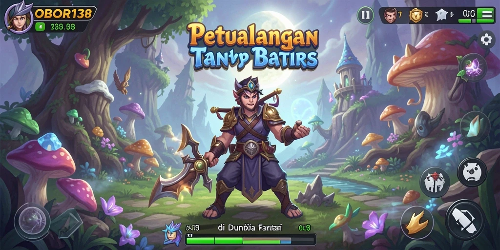 Screenshot utama OBOR138 menampilkan aksi seru dalam permainan petualangan.