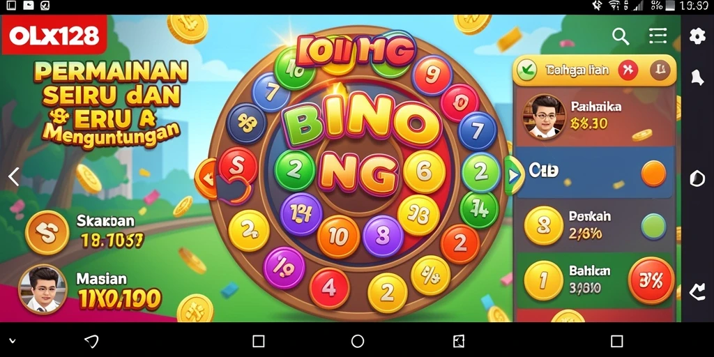 Screenshot gameplay OLX128 menampilkan keseruan permainan Bingo yang menarik.