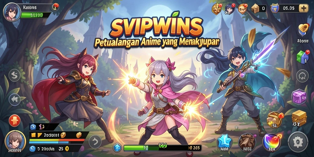 Tangkapan layar dari gameplay seru SVIPWINS yang penuh aksi Anime.