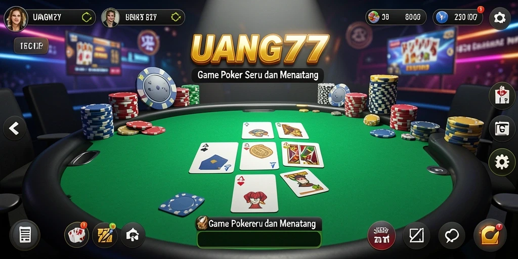 Screenshot UANG77 menampilkan gameplay Poker yang seru dan menarik.